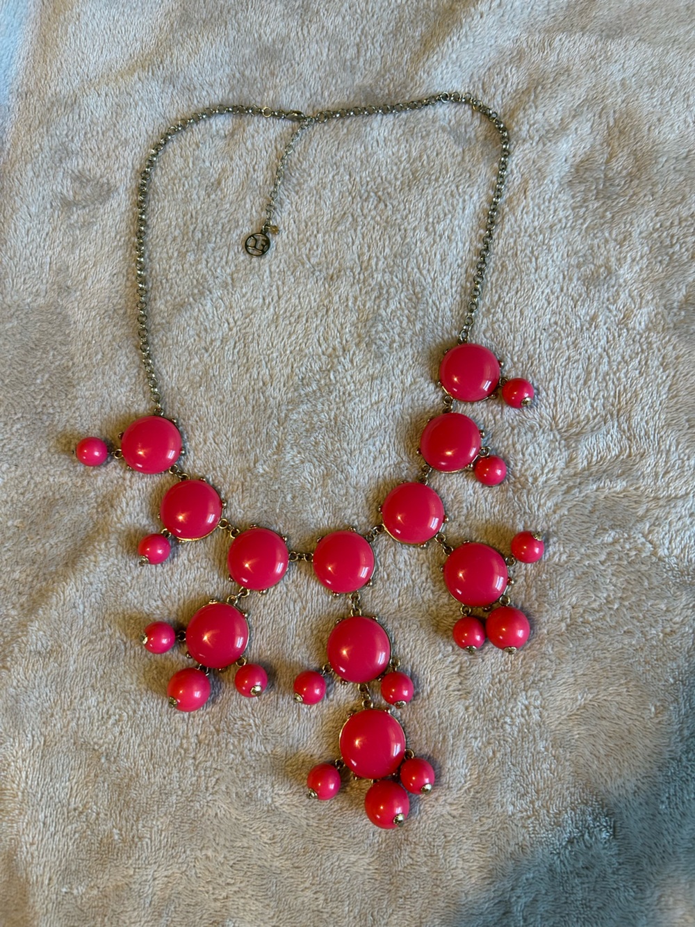 Erica Lyons Hot Pink Bubble Bib Necklace